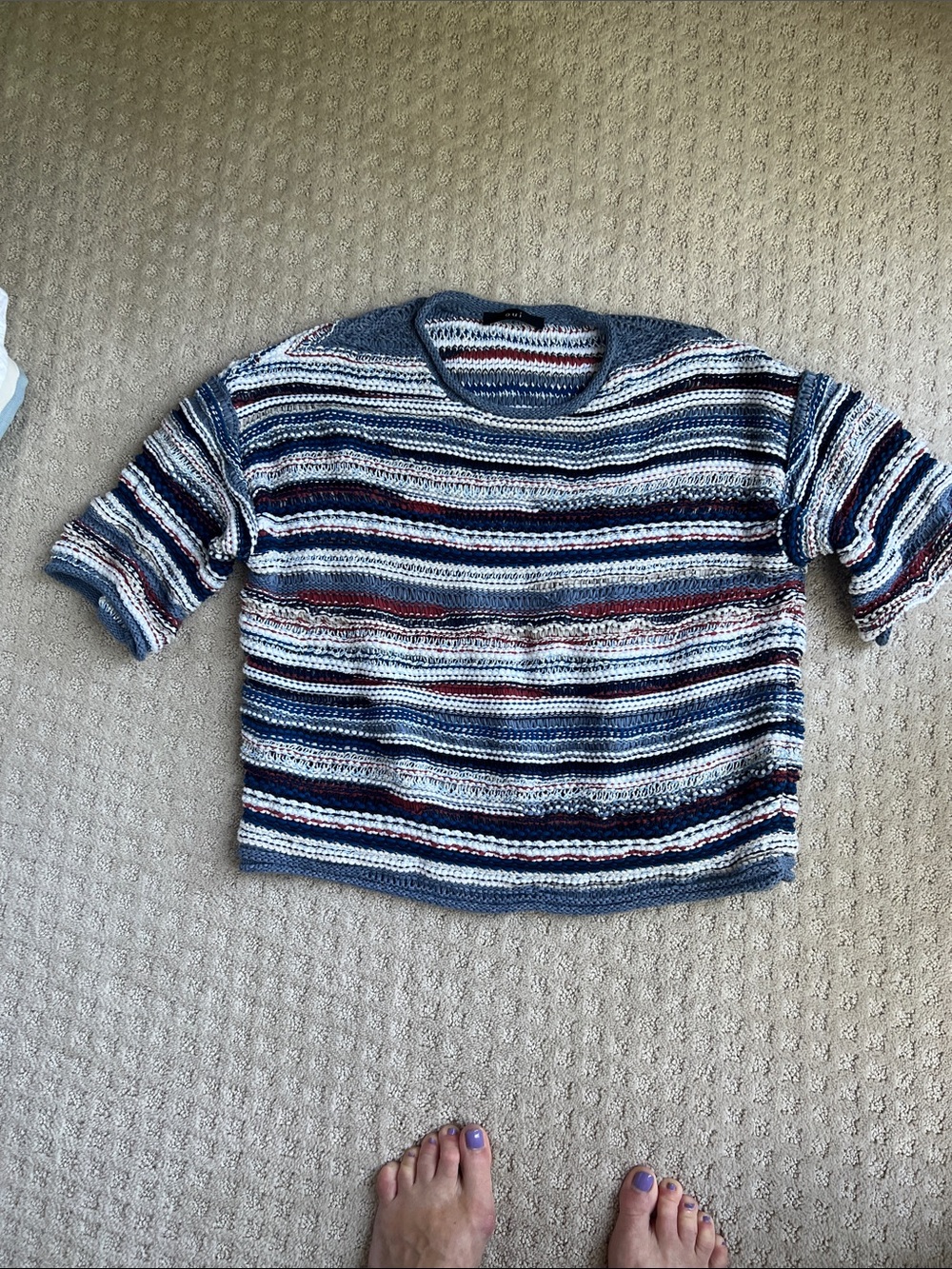 OUI multi color blue cotton sweater